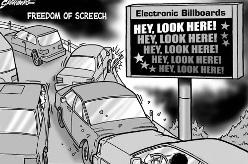 Electronic billboards.