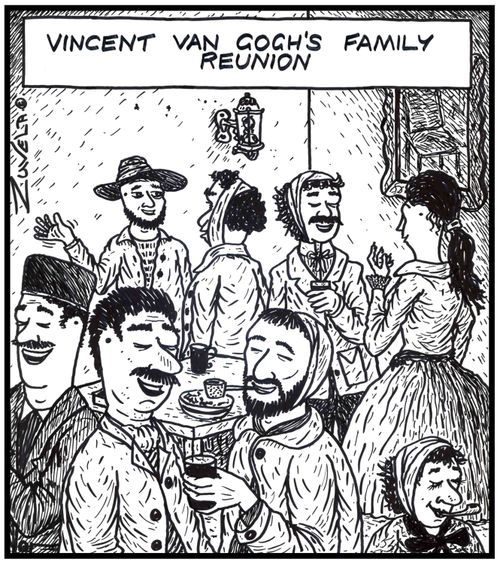 Vincent Van Gogh's family reunion Family members with ears missing or bandaged up