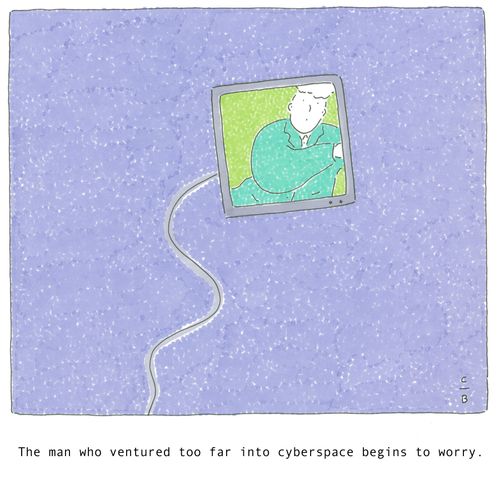 Tha man who ventured too far into cyberspace begins to worry.