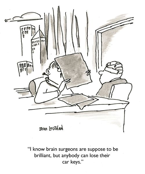 'I know brain surgeons are suppose to be brilliant, but anybody can lose their car keys.'