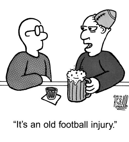 'It's an old football injury.'