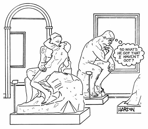 Rodin's Thinker: 'So what's he got that I haven't got?'