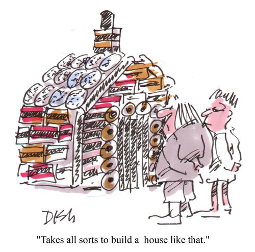 "Takes all sorts to build a house like that."