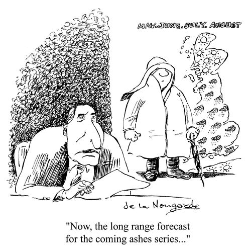 "Now, the long running forecast for the coming Ashes series.. "
