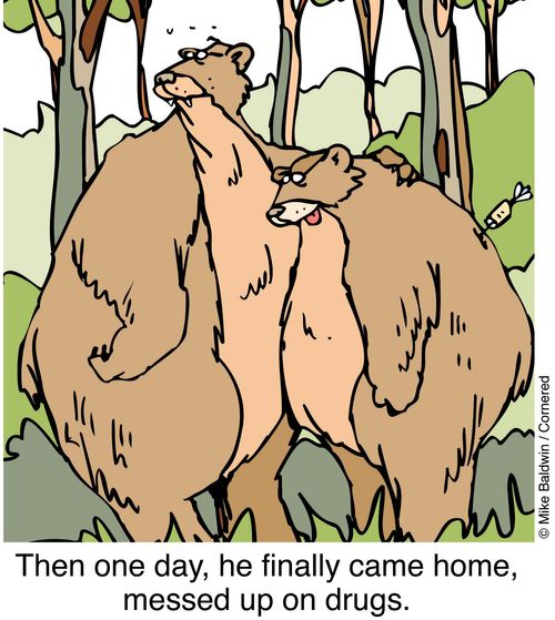 Then one day he finally came home messed up on drugs.