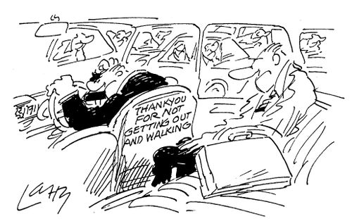 Taxi in congestion - Thank you for not getting out and walking