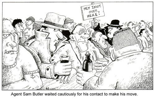 Agent Sam Butler waited cautiously for his contact to make his move,