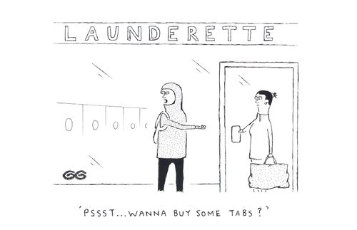 'Pssst...wanna buy some tabs?' (Launderette)