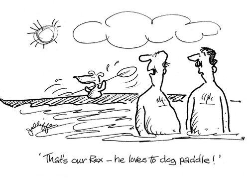 'That's our Rex - he loves to dog paddle.'