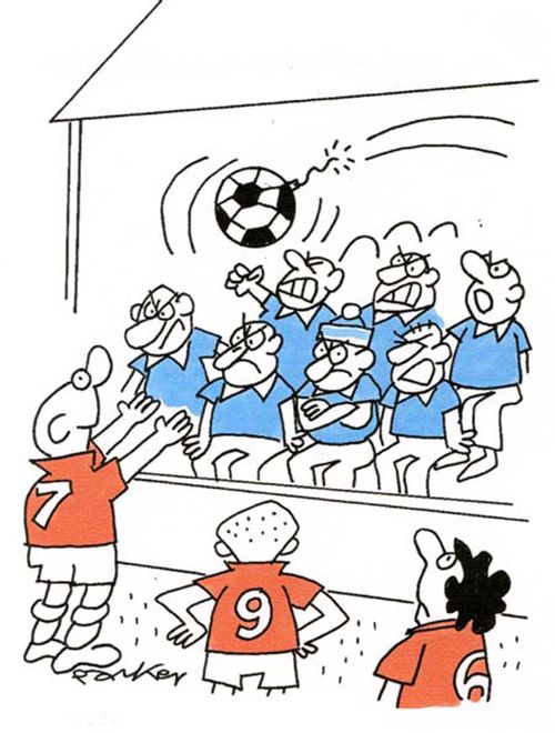 Bomb disguised as football thrown onto the pitch.