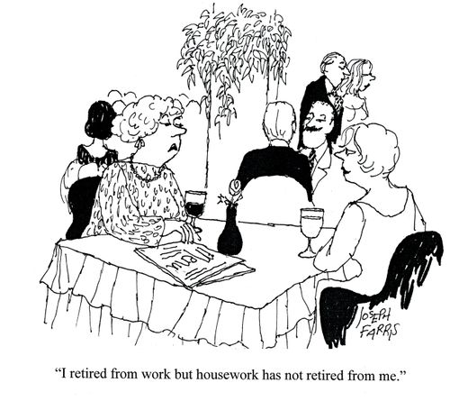 'I retired from work but housework has not retired from me.'