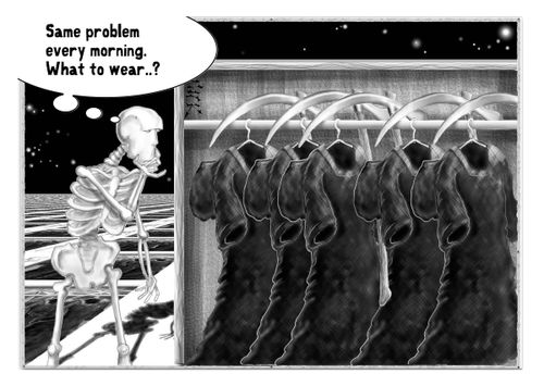 'Same problem every morning. What to wear..?'