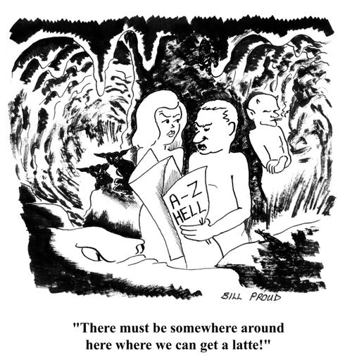 'There must be somewhere around here where we can get a latte!'