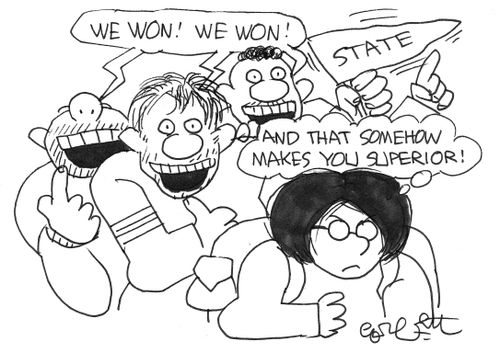 College game crowd: 'WE WON',,,'and that somehow makes you superior'