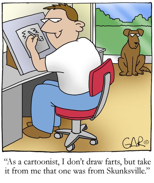 I don't draw farts, but take it from me that one was from Skunksville.