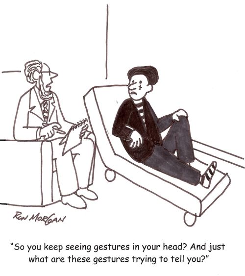 A mime visits a psychiatrist.