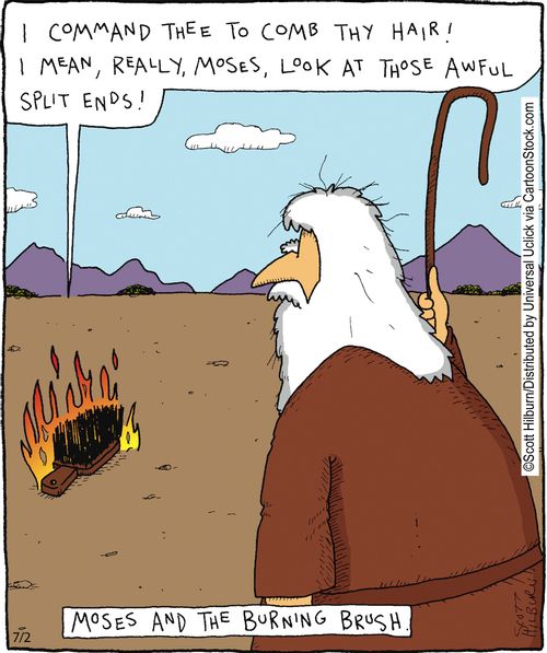 Moses and the burning brush.