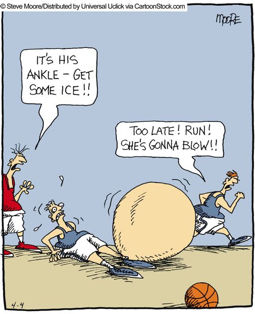 'It's his ankle - get some ice!!'