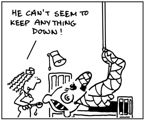 'He can't seem to keep anything down.'