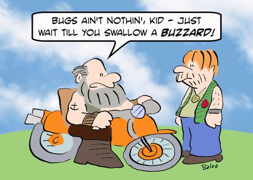 'Bugs ain't nothin', kid - just wait till you swallow a BUZZARD!'