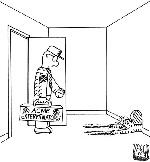 ACME Exterminators (cat being dragged into a mouse hole