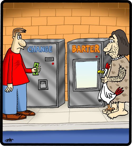 Change and barter machines.