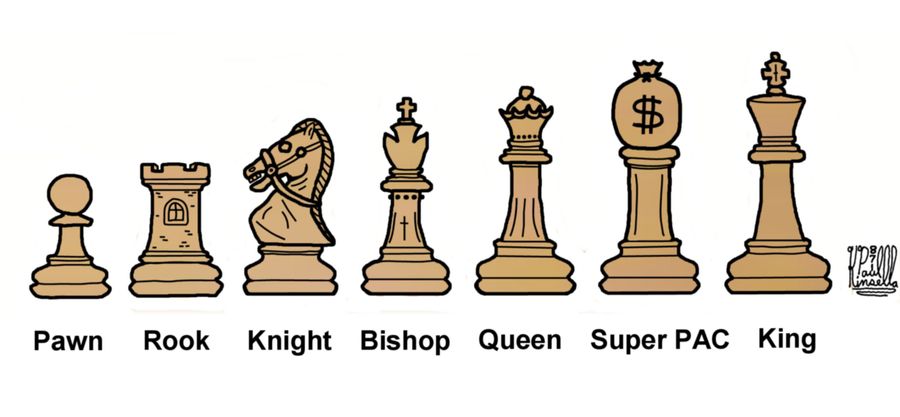 Super PAC chess piece.