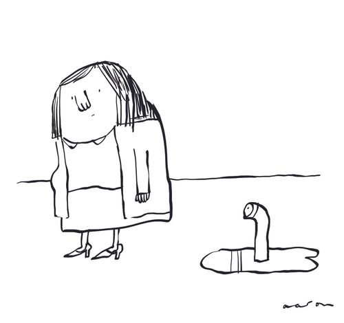 Periscope in puddle.