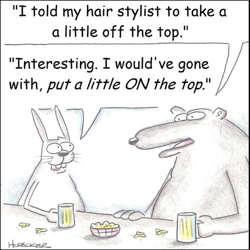 'I told my hair stylist to take a little off the top.'