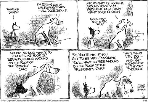 'I'm staying out of Mr. Romney's view - all dogs should.'
