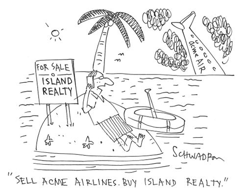 'Sell acme airline. Buy island realty.'