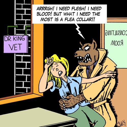 'ARRRGH! I need flesh! I need blood! But what I need the most is a flea collar!'