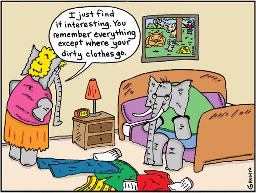 'I just find it interesting. You remember everything except where your dirty clothes go.'