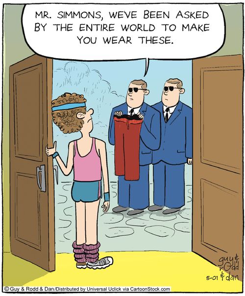 'Mr. Simmons, we've been asked by the entire world to make you wear these.'