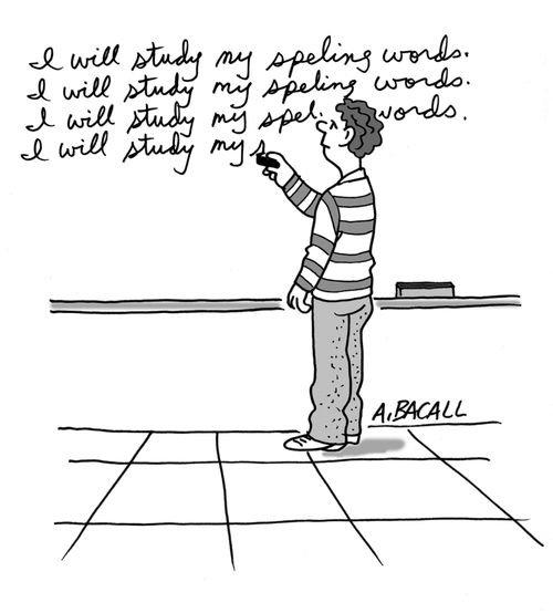 I will study my speling words...