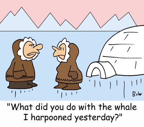 'What did you do with the whale I harpooned yesterday?'