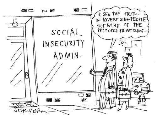 'I see the truth-in-advertising-people got wind of the proposed privatising...'
