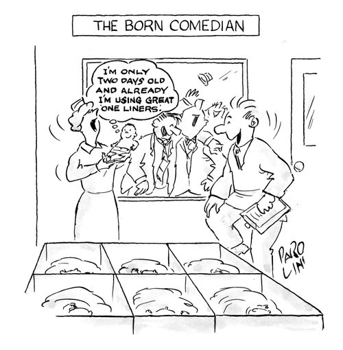 The born comedian - 'I'm only two days old and already I'm using great one liners!'