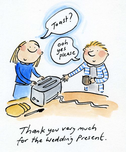 Thank you for the wedding present.