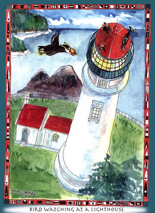 Bird Watching at a Lighthouse.