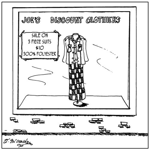 Sale on Three Piece Suits, $10, 300 Polyester.