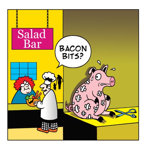 Bacon bits at the salad bar.