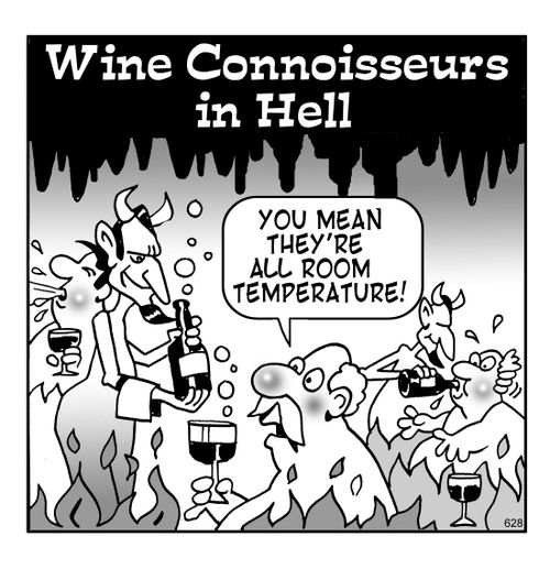 Wine conniosseurs in hell.