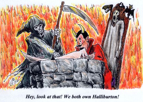 'Hey, look at that! We both own Halliburton!'