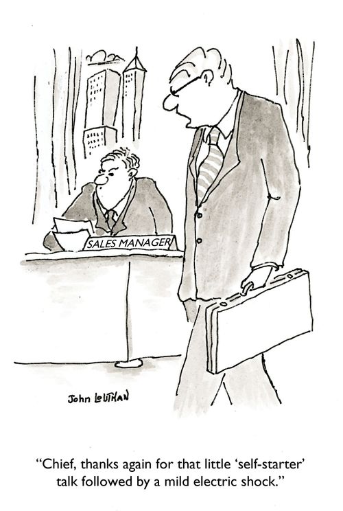'Chief, thanks again for that little 'self-starter' talk followed by a mild electric shock.'