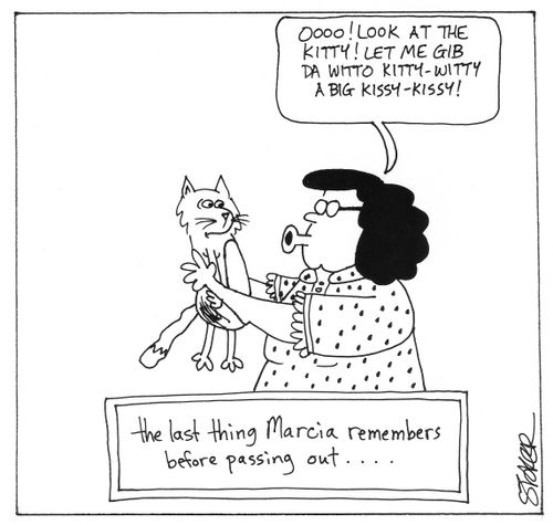 'The last thing Marcia remembers before passing out...'