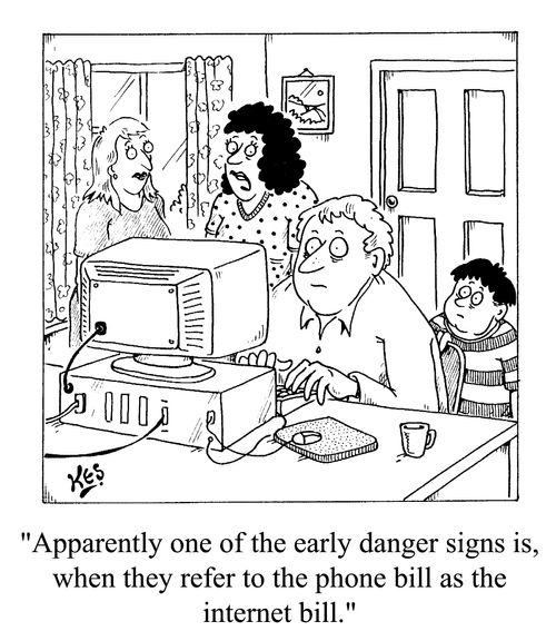 Danger sign, confusing the phone bill with the internet bill.