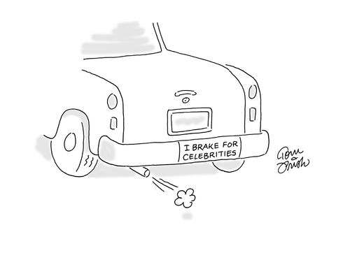 Bumper sticker; 'I brake for celebrities'