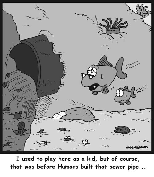 'I used to play here as a kid, but of course, that was before Humans built that sewer pipe...'