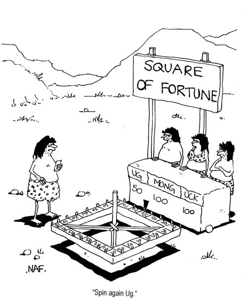 Gameshows before the invention of the wheel.  (Square of Fortune).